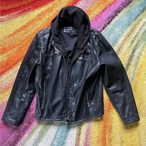 Black Rivet men’s faux leather Moto jacket size XL